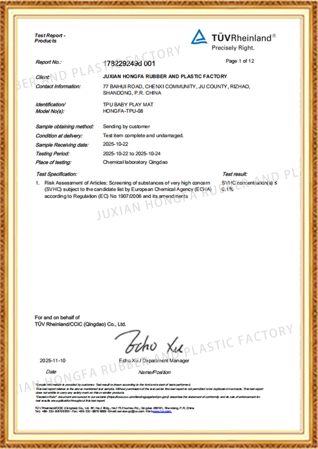 TPU BABY PLAY MAT-SVHC-2025